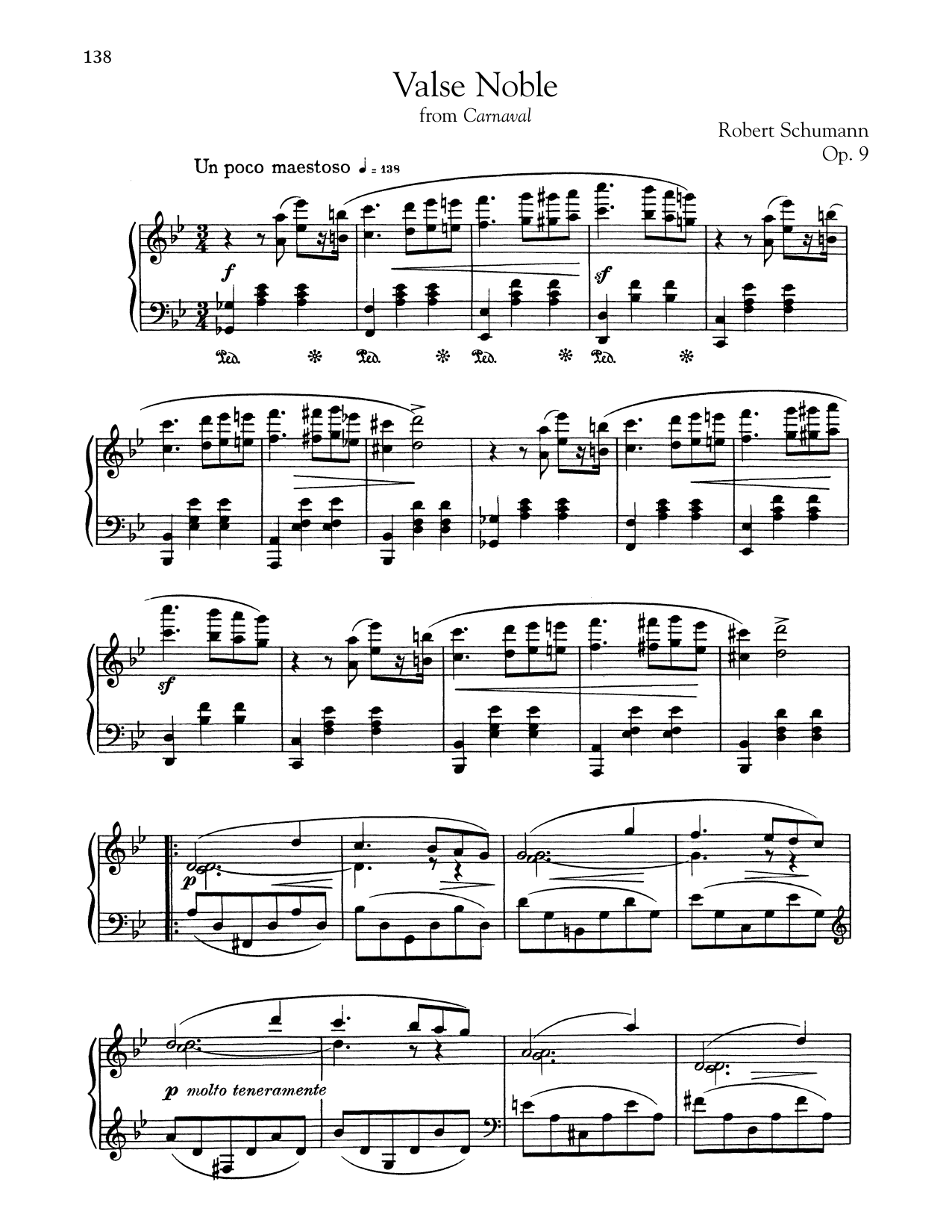 Robert Schumann Valse Noble Sheet Music Notes & Chords for Piano - Download or Print PDF