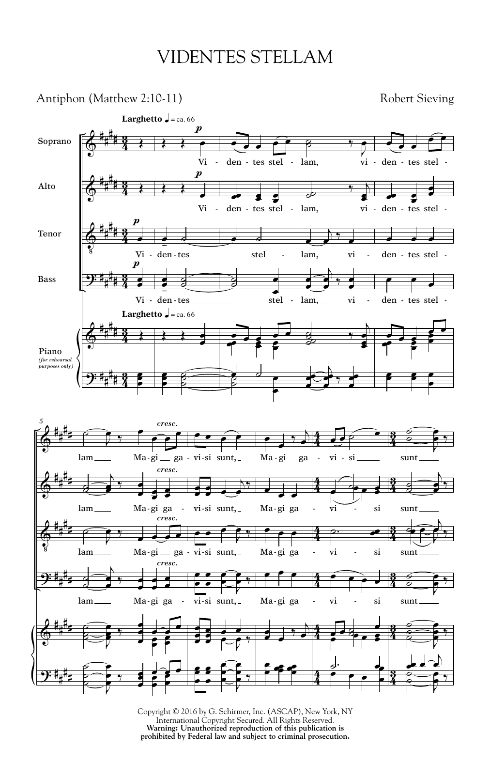 Robert Sieving Videntes Stellam Sheet Music Notes & Chords for SATB - Download or Print PDF