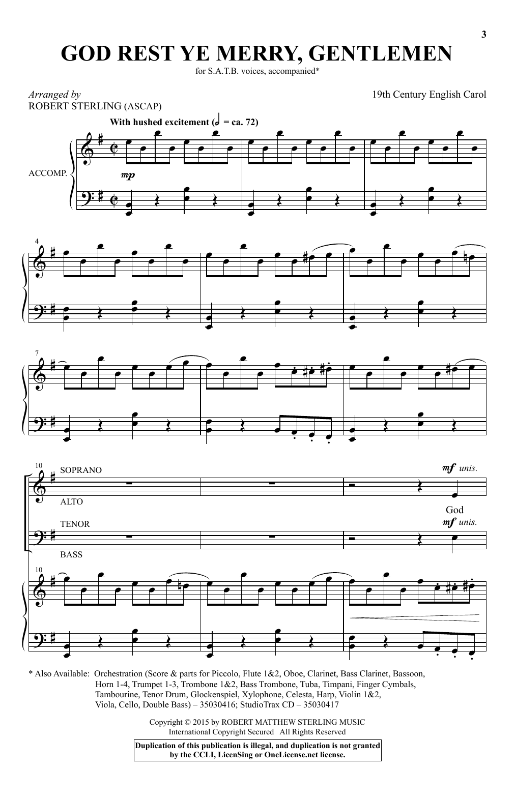 Robert Sterling God Rest Ye Merry, Gentlemen Sheet Music Notes & Chords for SATB - Download or Print PDF