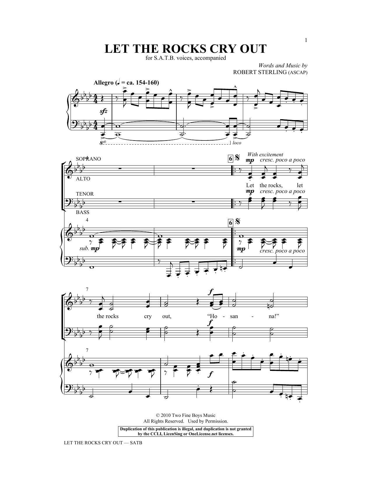 Robert Sterling Let The Rocks Cry Out Sheet Music Notes & Chords for SATB - Download or Print PDF
