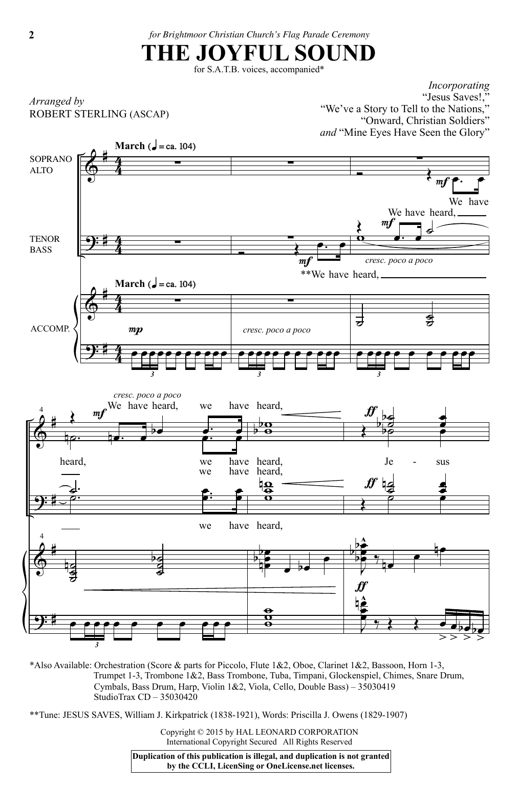 Robert Sterling Mine Eyes Have Seen The Glory Sheet Music Notes & Chords for SATB - Download or Print PDF