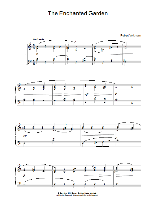 Robert Volkmann The Enchanted Garden Sheet Music Notes & Chords for Easy Piano - Download or Print PDF