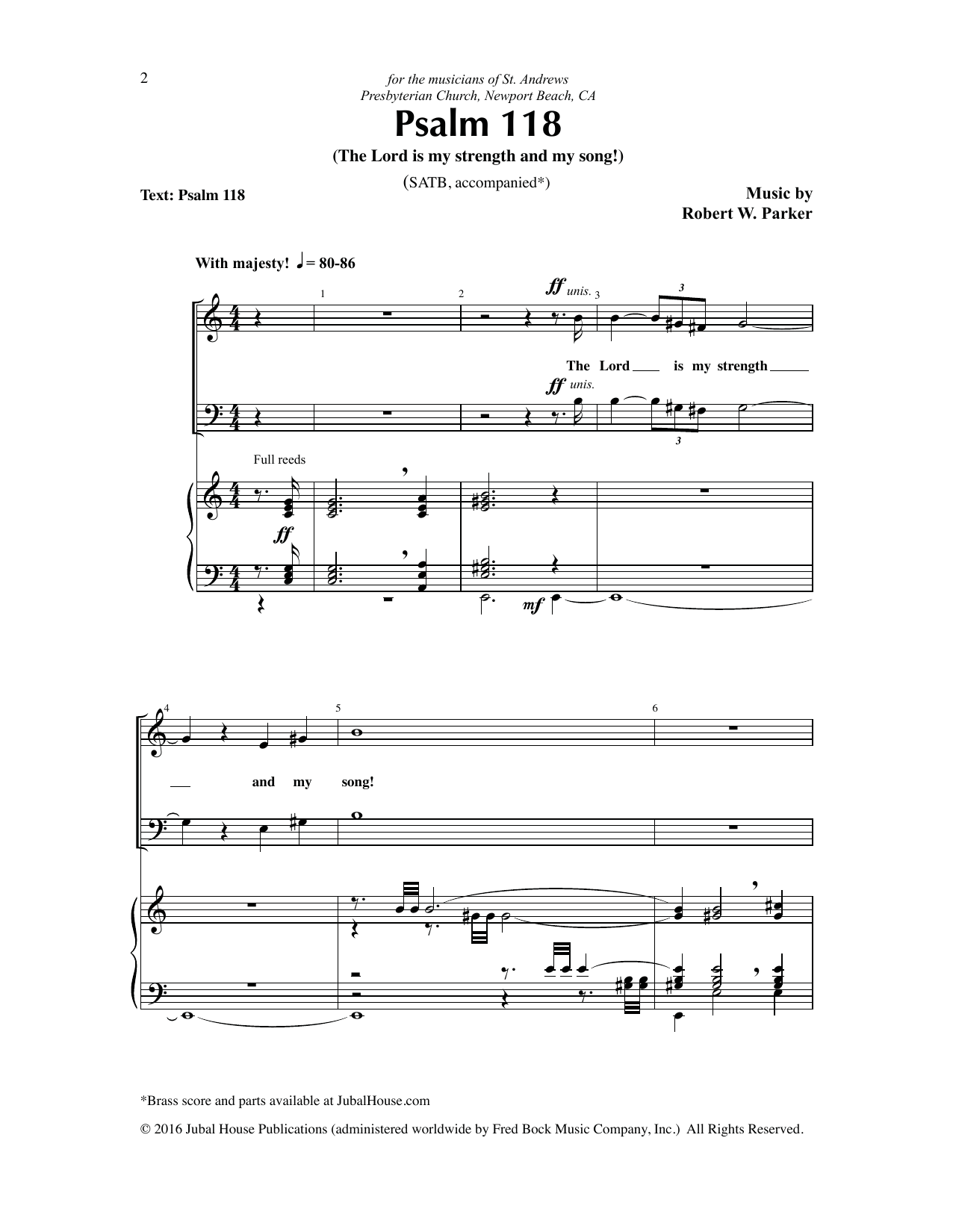 Robert W. Parker Psalm 118 (The Lord is my strength and my song!) Sheet Music Notes & Chords for Choral - Download or Print PDF