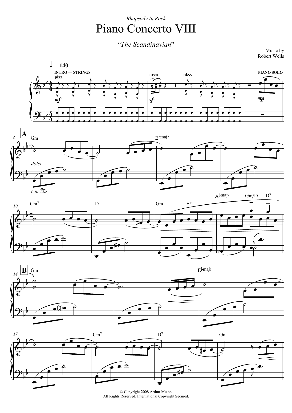 Robert Wells Piano Concerto: VIII. The Scandinavian Sheet Music Notes & Chords for Piano - Download or Print PDF