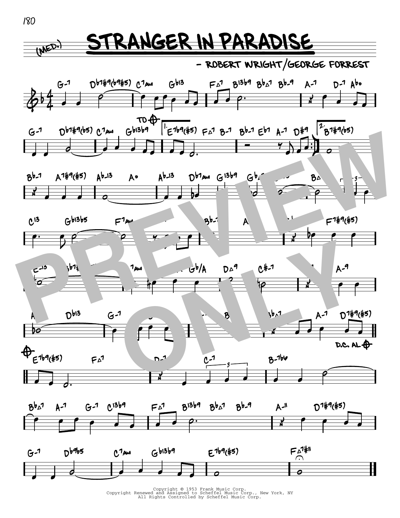 Robert Wright Stranger In Paradise (arr. David Hazeltine) Sheet Music Notes & Chords for Real Book – Enhanced Chords - Download or Print PDF