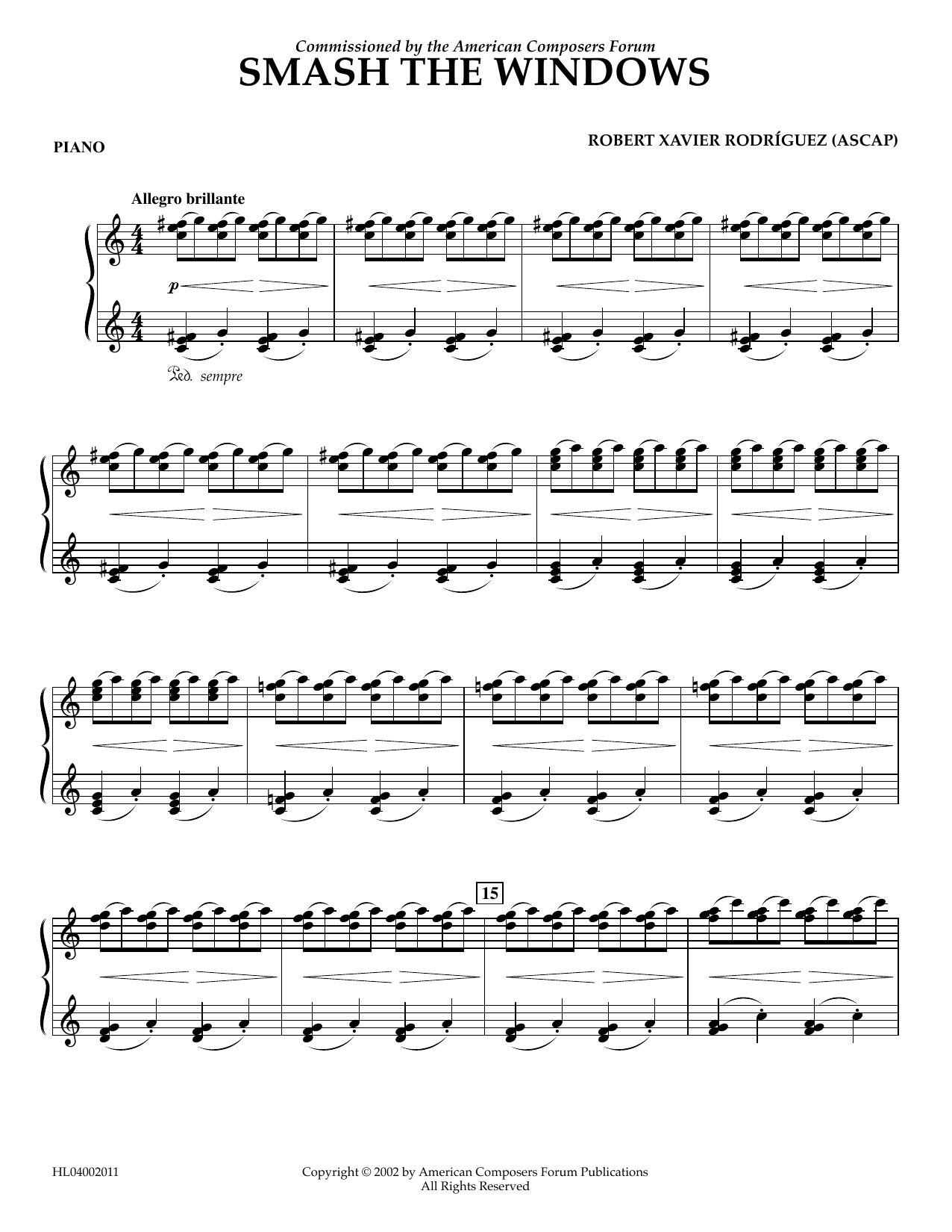 Robert Xavier Rodríguez Smash the Windows - Piano Sheet Music Notes & Chords for Concert Band - Download or Print PDF