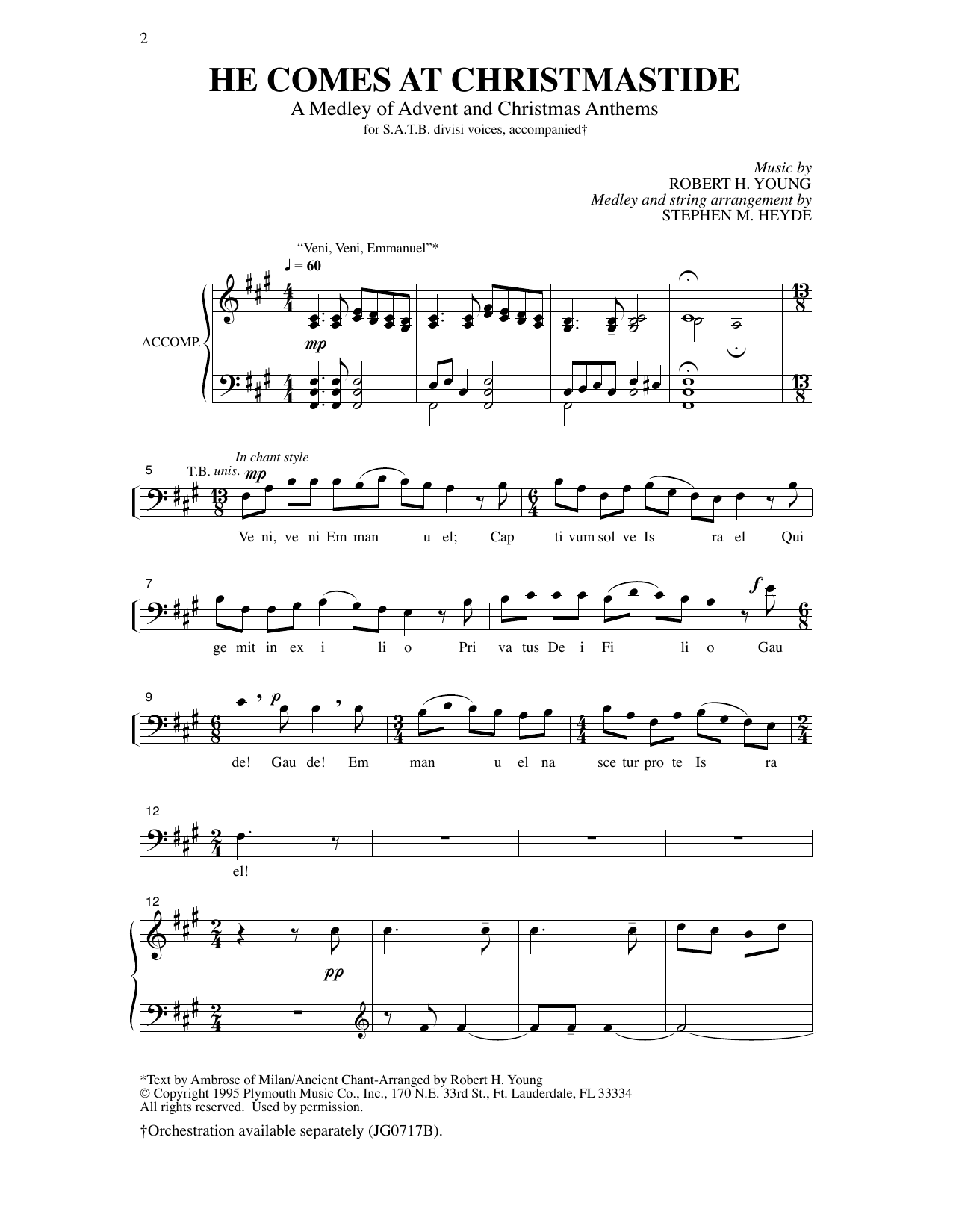 Robert Young He Comes At Christmastide (arr. Stephen Heyde) Sheet Music Notes & Chords for SATB Choir - Download or Print PDF