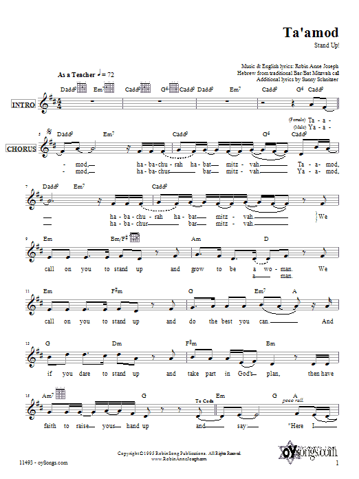 Robin Joseph Ta'amod Sheet Music Notes & Chords for Melody Line, Lyrics & Chords - Download or Print PDF