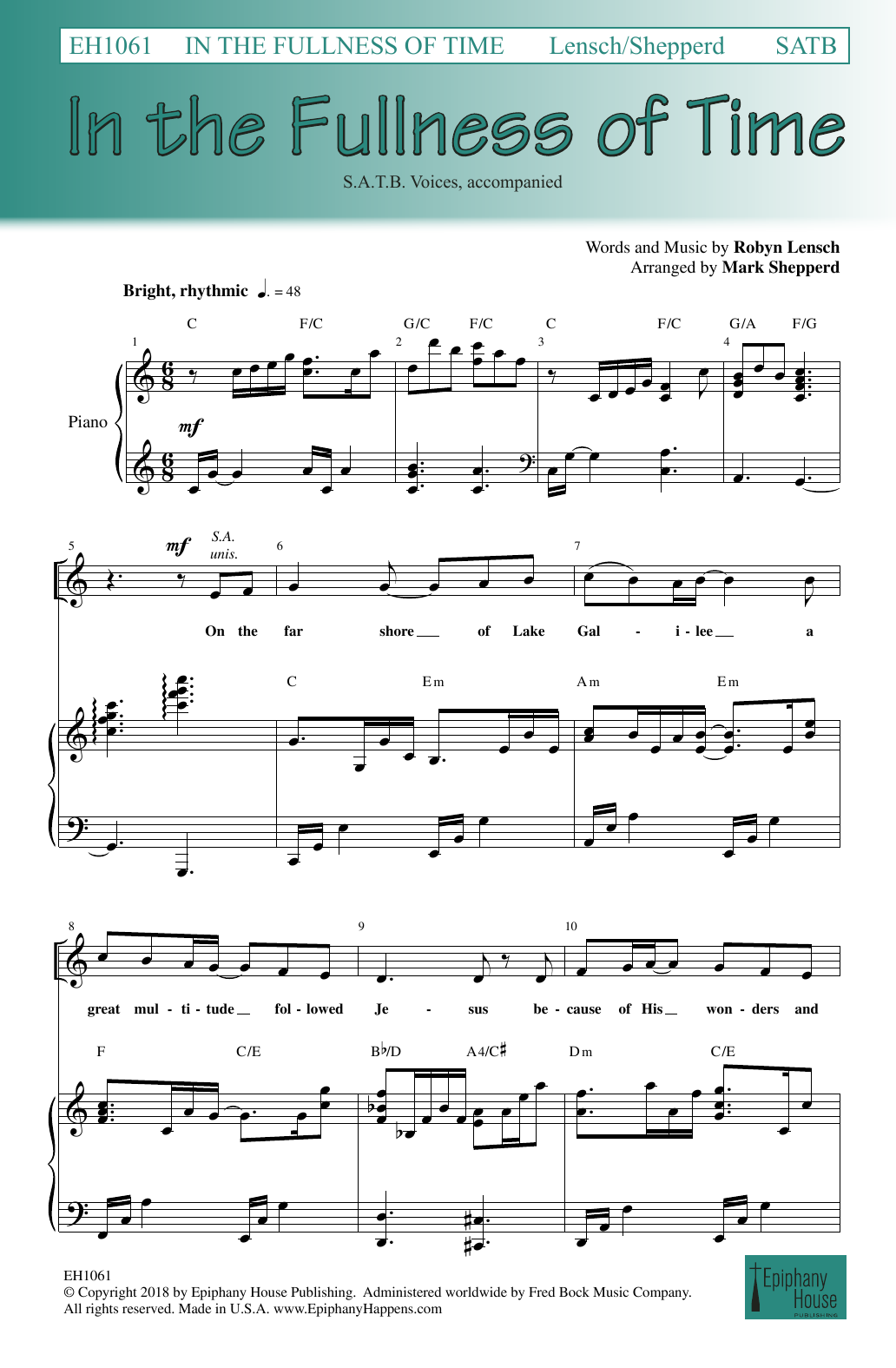 Robyn Lensch In The Fullness Of Time (arr. Mark Shepperd) Sheet Music Notes & Chords for SATB Choir - Download or Print PDF
