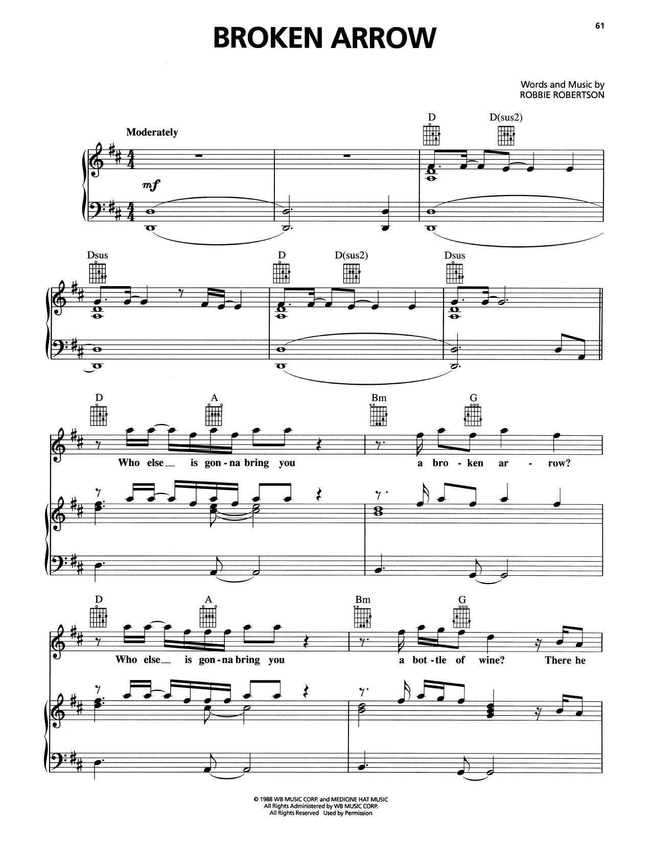 Rod Stewart Broken Arrow Sheet Music Notes & Chords for Piano, Vocal & Guitar (Right-Hand Melody) - Download or Print PDF Rod Stewart Broken Arrow Sheet Music Notes & Chords for Piano, Vocal & Guitar (Right-Hand Melody) - Download or Print PDF