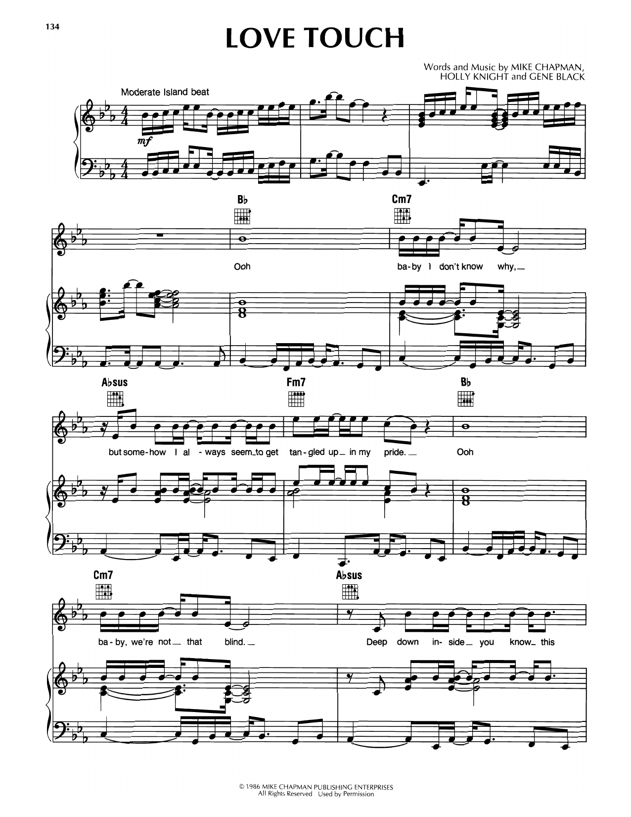 Rod Stewart Love Touch Sheet Music Notes & Chords for Piano, Vocal & Guitar Chords (Right-Hand Melody) - Download or Print PDF