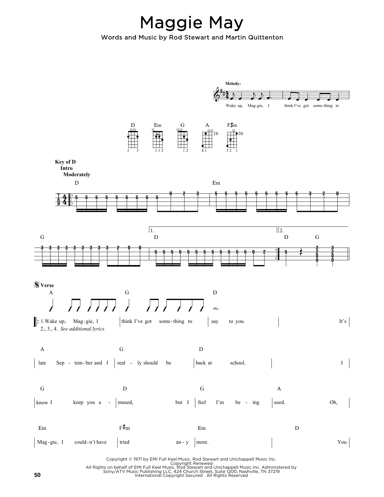 Rod Stewart Maggie May (arr. Fred Sokolow) Sheet Music Notes & Chords for Mandolin - Download or Print PDF