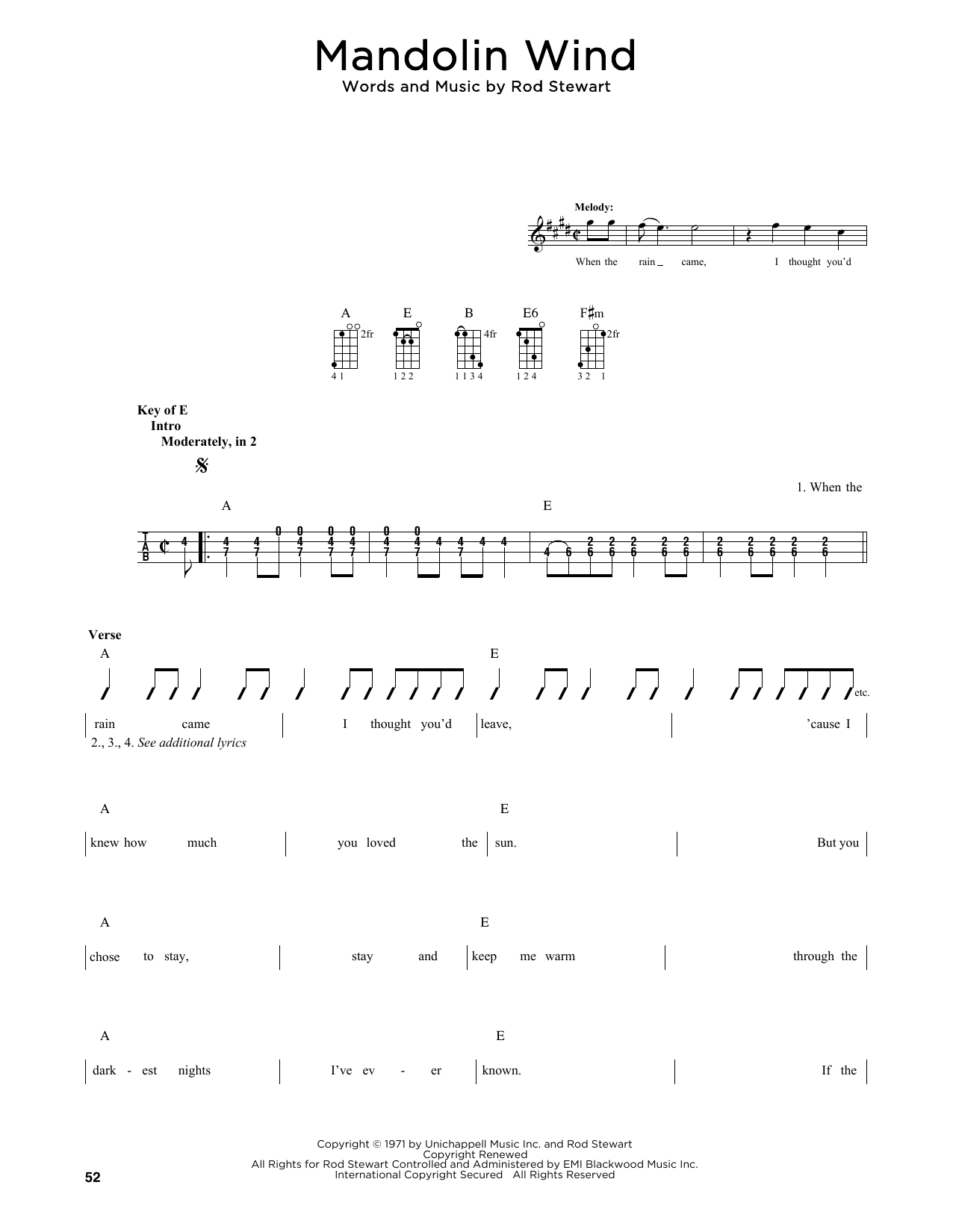 Rod Stewart Mandolin Wind (arr. Fred Sokolow) Sheet Music Notes & Chords for Mandolin - Download or Print PDF