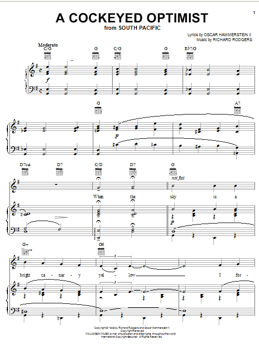 Rodgers & Hammerstein A Cockeyed Optimist Sheet Music Notes & Chords for Ukulele - Download or Print PDF