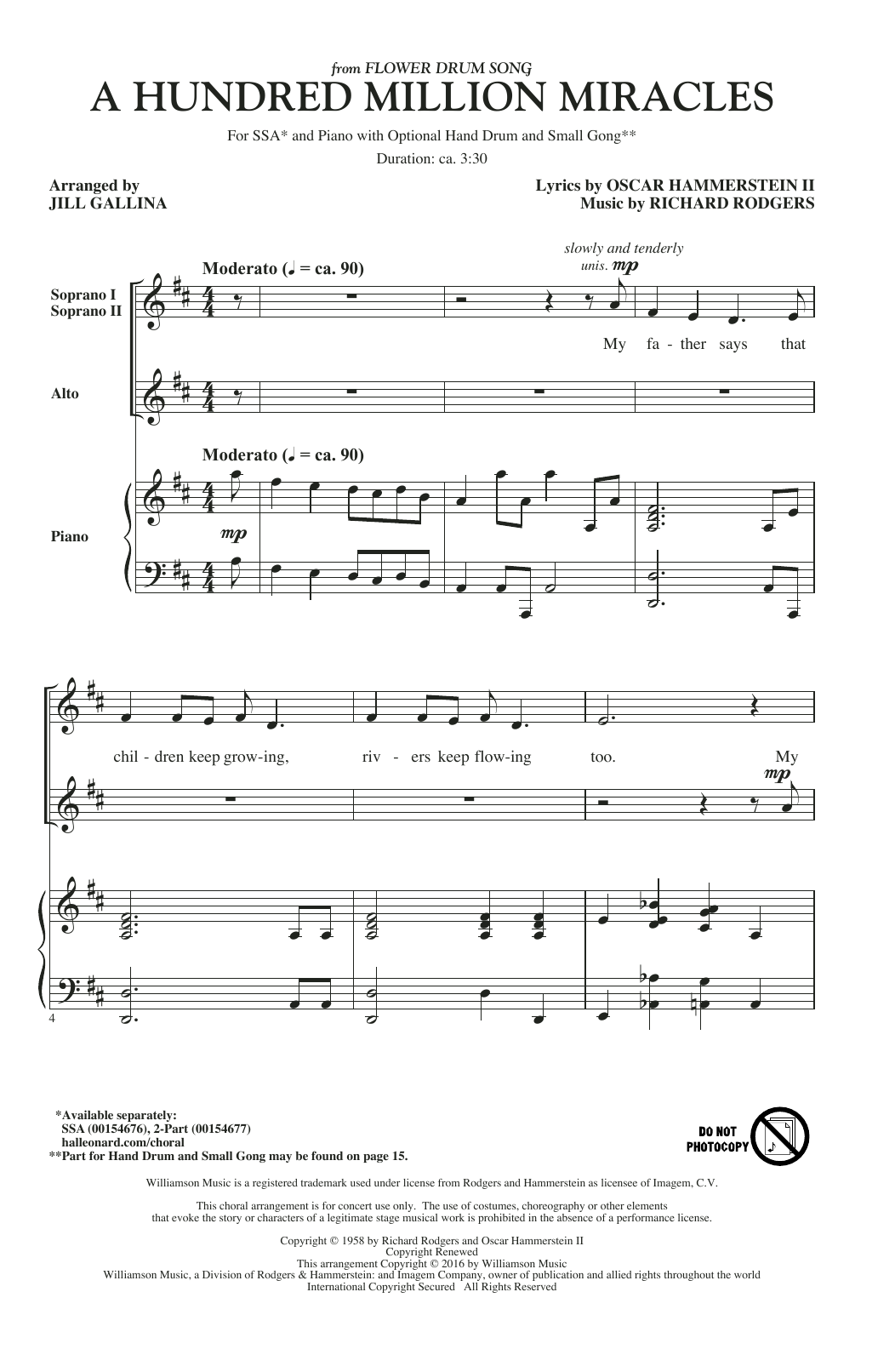 Rodgers & Hammerstein A Hundred Million Miracles (arr. Jill Gallina) Sheet Music Notes & Chords for 2-Part Choir - Download or Print PDF