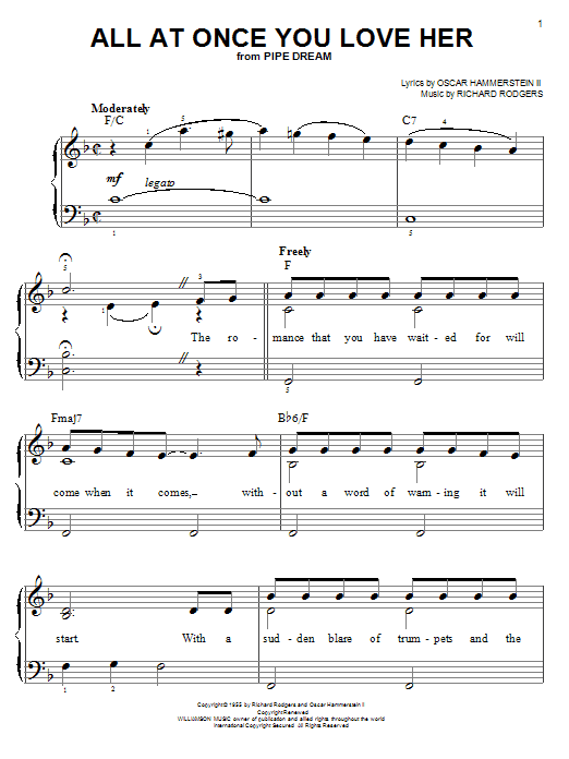 Rodgers & Hammerstein All At Once You Love Her Sheet Music Notes & Chords for Ukulele with strumming patterns - Download or Print PDF