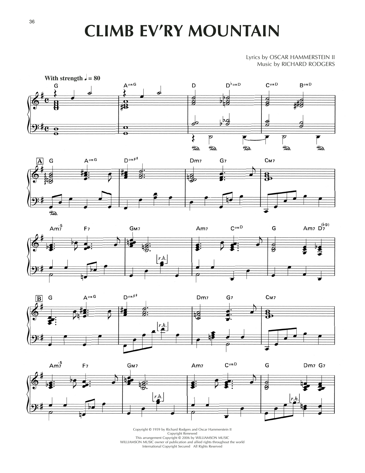 Rodgers & Hammerstein Climb Ev'ry Mountain [Jazz version] (from The Sound Of Music) Sheet Music Notes & Chords for Piano Solo - Download or Print PDF