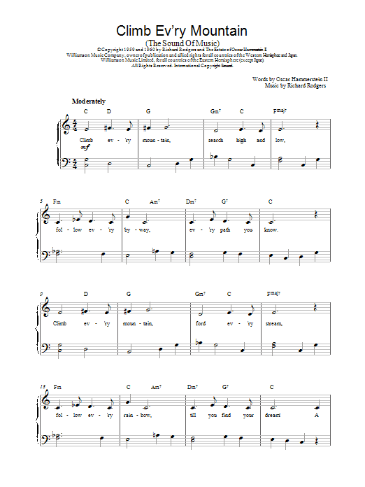 Rodgers & Hammerstein Climb Ev'ry Mountain Sheet Music Notes & Chords for Ukulele - Download or Print PDF