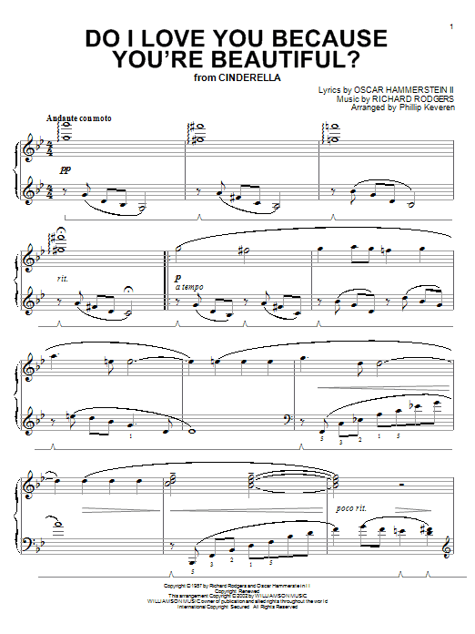 Rodgers & Hammerstein Do I Love You Because You're Beautiful? (arr. Phillip Keveren) Sheet Music Notes & Chords for Piano - Download or Print PDF