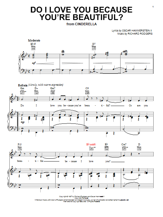 Rodgers & Hammerstein Do I Love You Because You're Beautiful? (from Cinderella) Sheet Music Notes & Chords for Solo Guitar - Download or Print PDF