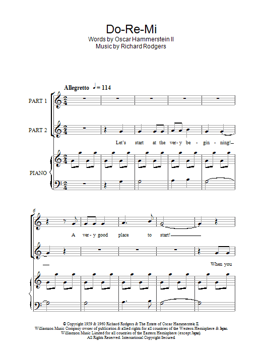 Rodgers & Hammerstein Do-Re-Mi (from The Sound of Music) (arr. Rick Hein) Sheet Music Notes & Chords for 2-Part Choir - Download or Print PDF