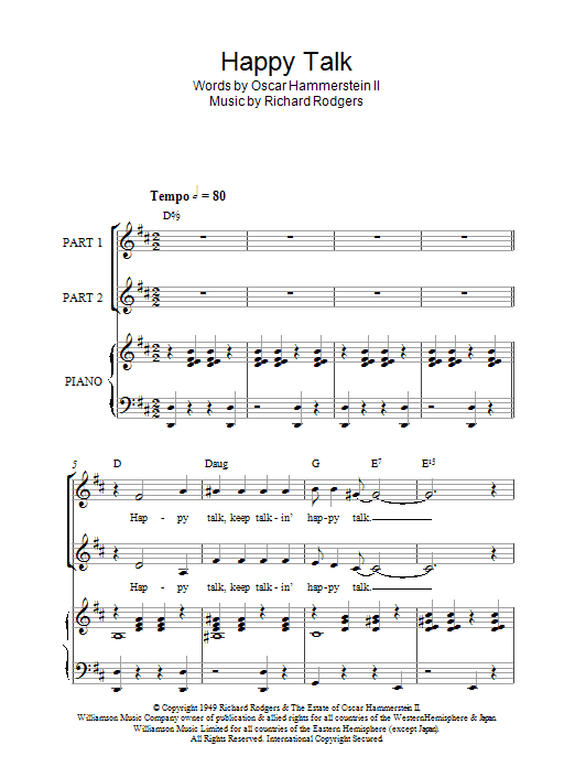 Rodgers & Hammerstein Happy Talk (from South Pacific) (arr. Rick Hein) Sheet Music Notes & Chords for 2-Part Choir - Download or Print PDF