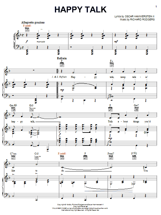 Rodgers & Hammerstein Happy Talk (from South Pacific) Sheet Music Notes & Chords for 5-Finger Piano - Download or Print PDF