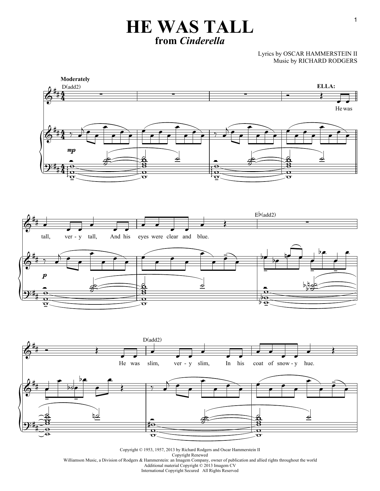 Rodgers & Hammerstein He Was Tall Sheet Music Notes & Chords for Piano & Vocal - Download or Print PDF