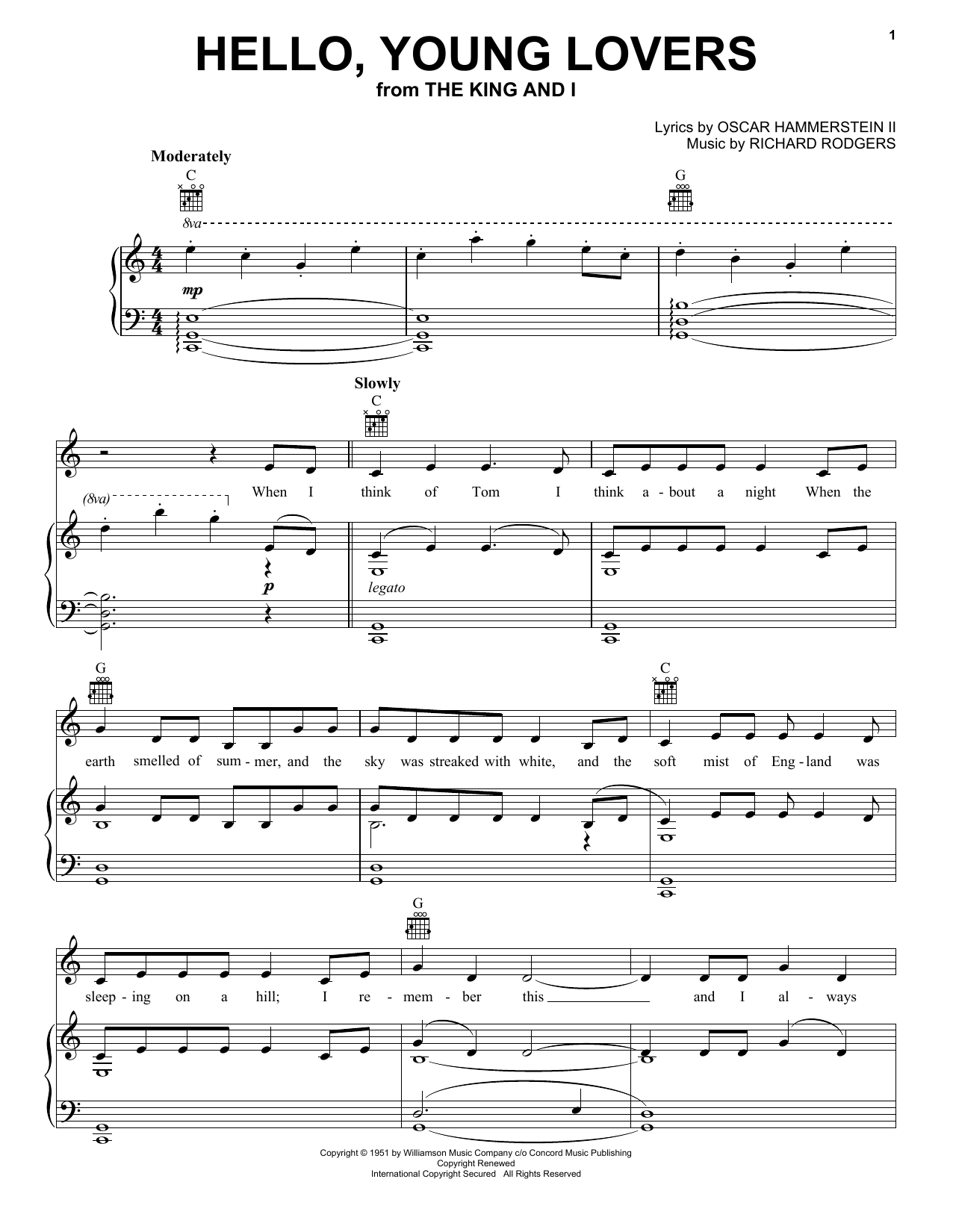Rodgers & Hammerstein Hello, Young Lovers Sheet Music Notes & Chords for SPREP - Download or Print PDF