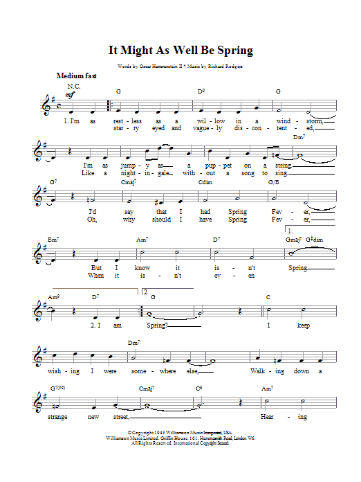 Rodgers & Hammerstein It Might As Well Be Spring Sheet Music Notes & Chords for Ukulele - Download or Print PDF