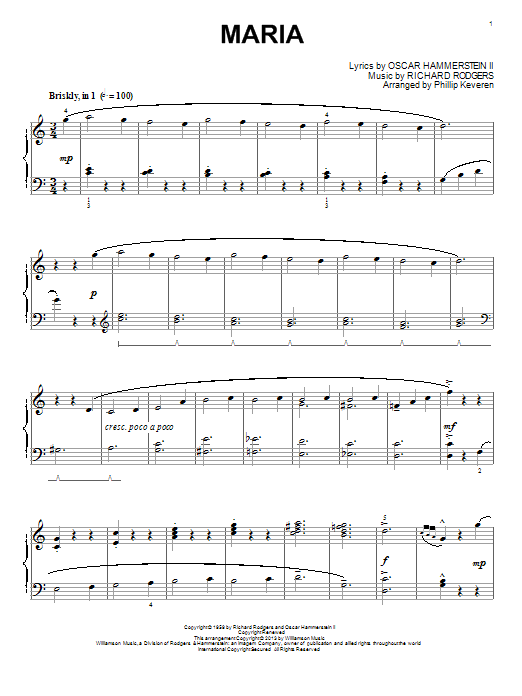 Phillip Keveren Maria Sheet Music Notes & Chords for Piano - Download or Print PDF