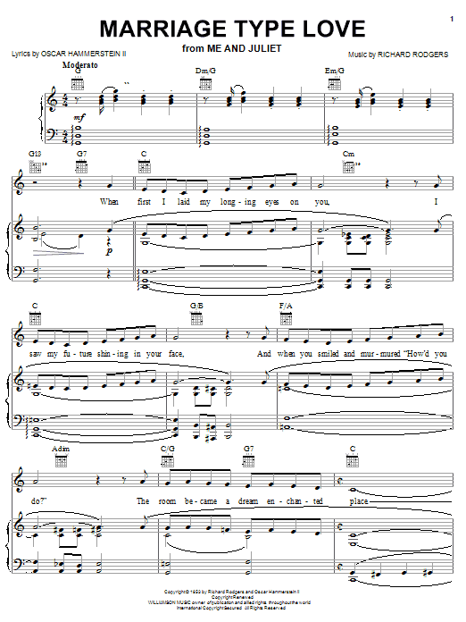 Rodgers & Hammerstein Marriage Type Love Sheet Music Notes & Chords for Piano, Vocal & Guitar (Right-Hand Melody) - Download or Print PDF Rodgers & Hammerstein Marriage Type Love Sheet Music Notes & Chords for Piano, Vocal & Guitar (Right-Hand Melody) - Download or Print PDF