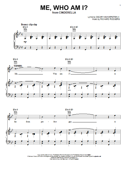 Rodgers & Hammerstein Me, Who Am I? (from Cinderella) Sheet Music Notes & Chords for Piano, Vocal & Guitar (Right-Hand Melody) - Download or Print PDF