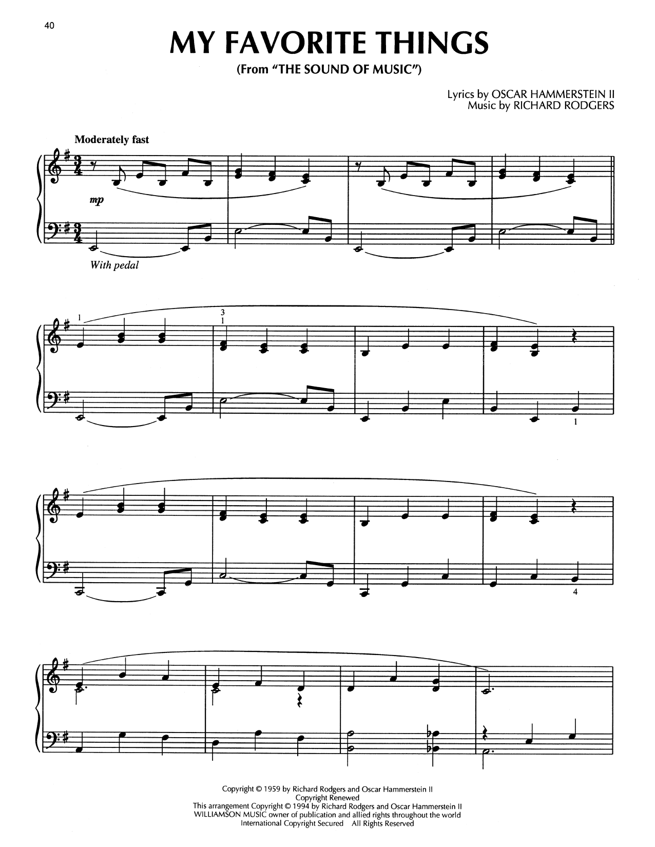 Rodgers & Hammerstein My Favorite Things (from The Sound Of Music) (arr. Bill Boyd) Sheet Music Notes & Chords for Piano Solo - Download or Print PDF