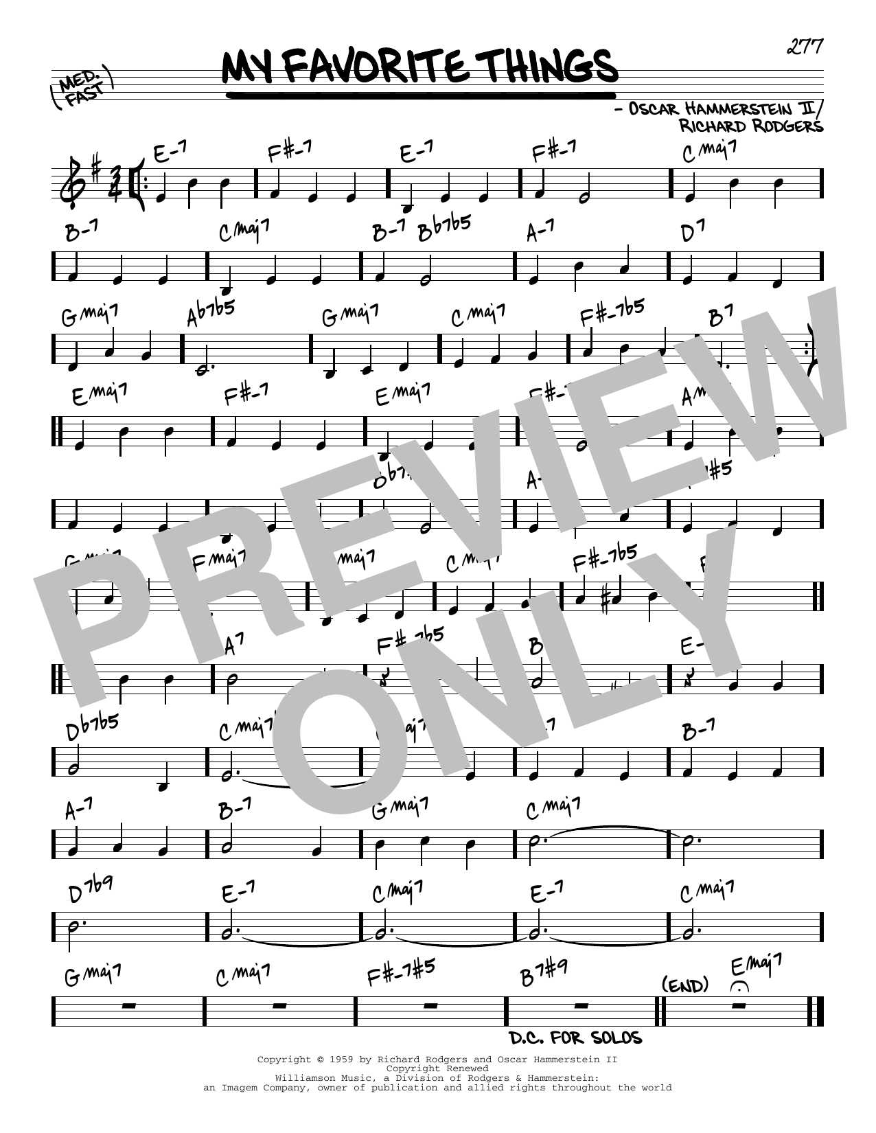 Rodgers & Hammerstein My Favorite Things [Reharmonized version] (from The Sound Of Music) (arr. Jack Grassel) Sheet Music Notes & Chords for Real Book – Melody & Chords - Download or Print PDF
