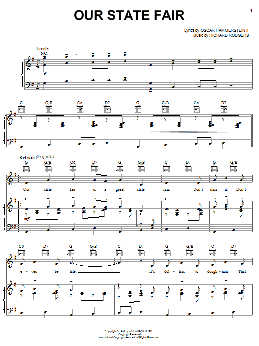 Rodgers & Hammerstein Our State Fair Sheet Music Notes & Chords for Piano, Vocal & Guitar (Right-Hand Melody) - Download or Print PDF