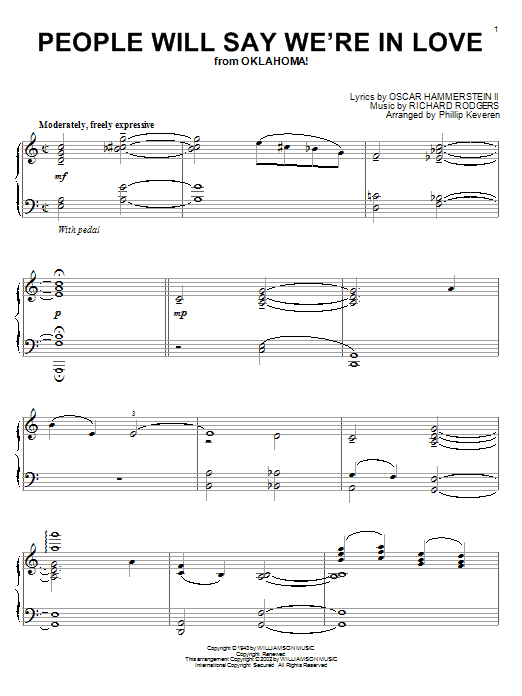 Rodgers & Hammerstein People Will Say We're In Love (from Oklahoma!) Sheet Music Notes & Chords for Piano - Download or Print PDF