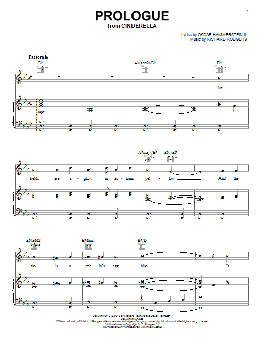 Rodgers & Hammerstein Prologue (from Cinderella) Sheet Music Notes & Chords for Piano, Vocal & Guitar (Right-Hand Melody) - Download or Print PDF