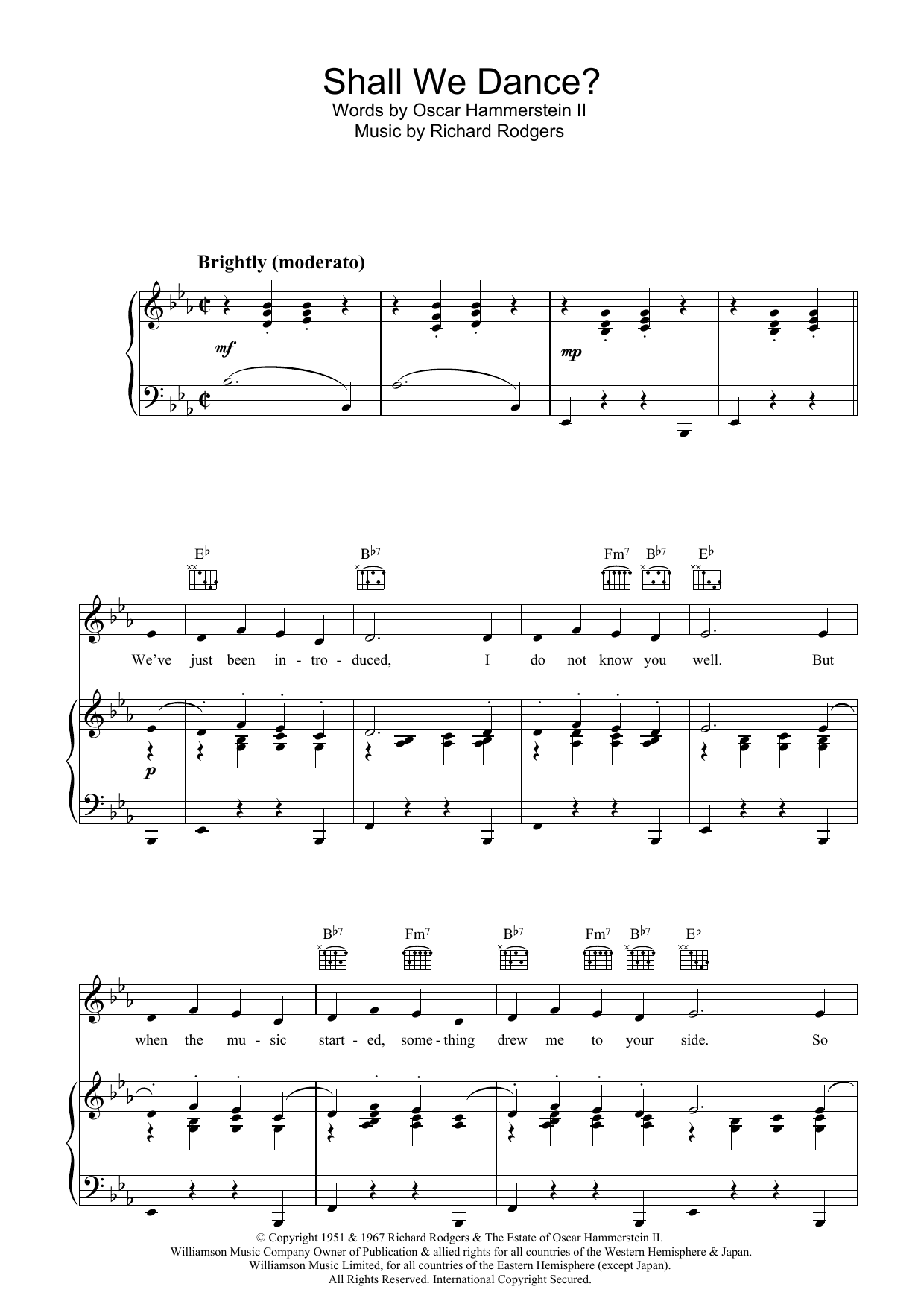 Rodgers & Hammerstein Shall We Dance? (from The King And I) Sheet Music Notes & Chords for Piano, Vocal & Guitar (Right-Hand Melody) - Download or Print PDF