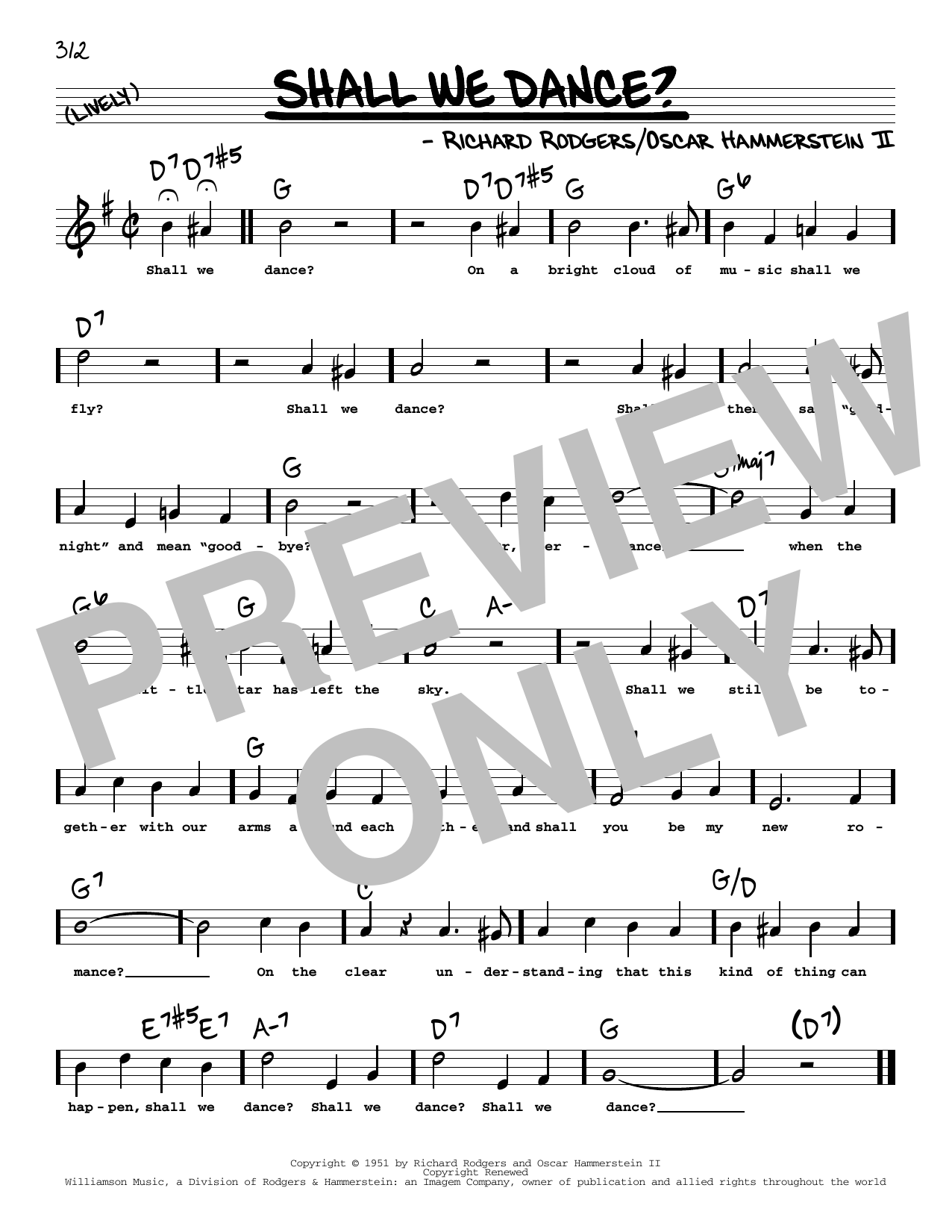 Rodgers & Hammerstein Shall We Dance? (High Voice) (from The King And I) Sheet Music Notes & Chords for Real Book – Melody, Lyrics & Chords - Download or Print PDF