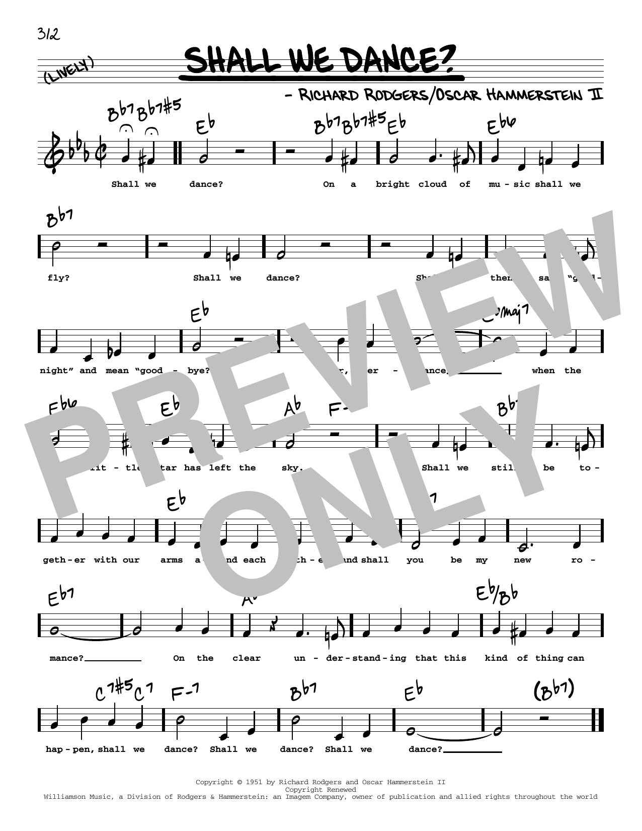 Rodgers & Hammerstein Shall We Dance? (Low Voice) Sheet Music Notes & Chords for Real Book – Melody, Lyrics & Chords - Download or Print PDF