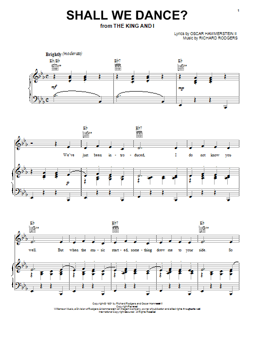 Rodgers & Hammerstein Shall We Dance? Sheet Music Notes & Chords for Piano Transcription - Download or Print PDF