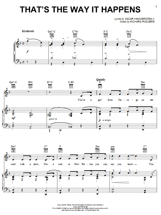 Rodgers & Hammerstein That's The Way It Happens Sheet Music Notes & Chords for Piano, Vocal & Guitar (Right-Hand Melody) - Download or Print PDF