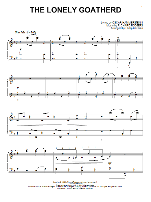 Phillip Keveren The Lonely Goatherd Sheet Music Notes & Chords for Piano - Download or Print PDF