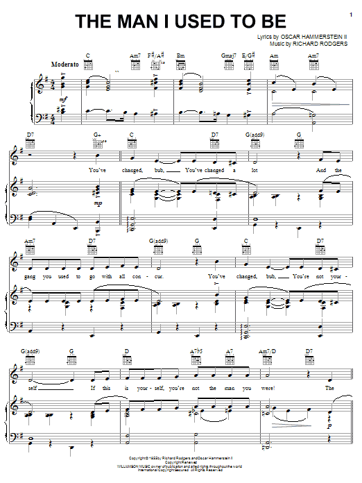 Rodgers & Hammerstein The Man I Used To Be Sheet Music Notes & Chords for Piano, Vocal & Guitar (Right-Hand Melody) - Download or Print PDF Rodgers & Hammerstein The Man I Used To Be Sheet Music Notes & Chords for Piano, Vocal & Guitar (Right-Hand Melody) - Download or Print PDF