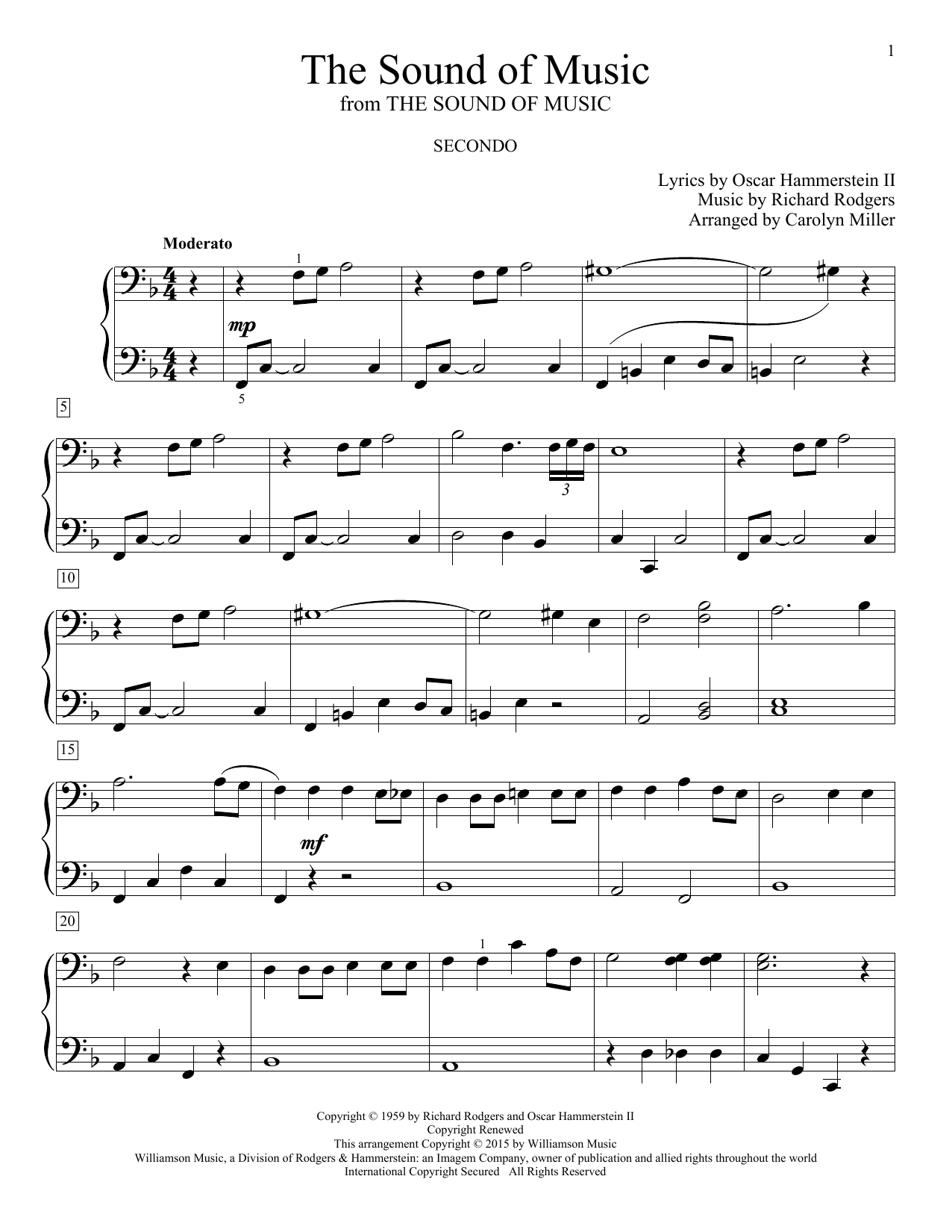 Carolyn Miller The Sound Of Music Sheet Music Notes & Chords for Piano Duet - Download or Print PDF
