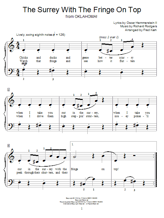 Rodgers & Hammerstein The Surrey With The Fringe On Top (from Oklahoma!) Sheet Music Notes & Chords for Educational Piano - Download or Print PDF