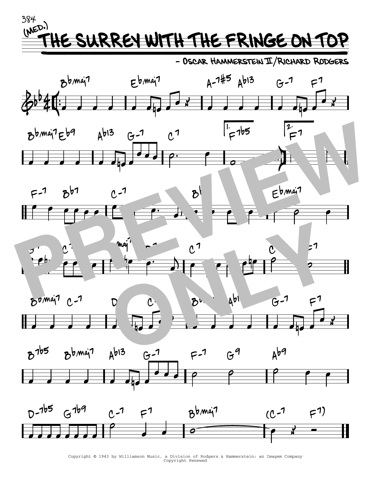 Rodgers & Hammerstein The Surrey With The Fringe On Top [Reharmonized version] (arr. Jack Grassel) Sheet Music Notes & Chords for Real Book – Melody & Chords - Download or Print PDF