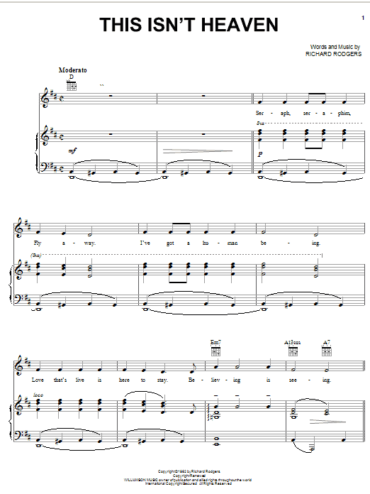 Hammerstein, Rodgers & This Isn't Heaven Sheet Music Notes & Chords for Piano, Vocal & Guitar (Right-Hand Melody) - Download or Print PDF