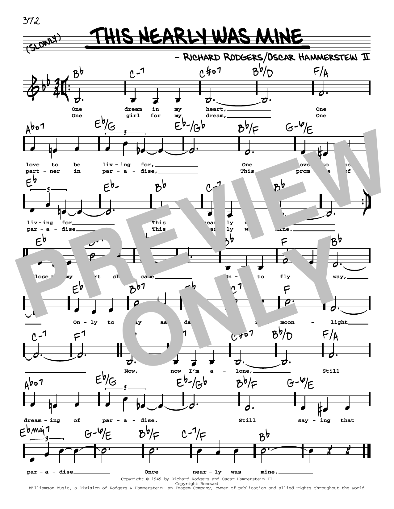 Rodgers & Hammerstein This Nearly Was Mine (Low Voice) Sheet Music Notes & Chords for Real Book – Melody, Lyrics & Chords - Download or Print PDF Rodgers & Hammerstein This Nearly Was Mine (Low Voice) Sheet Music Notes & Chords for Real Book – Melody, Lyrics & Chords - Download or Print PDF